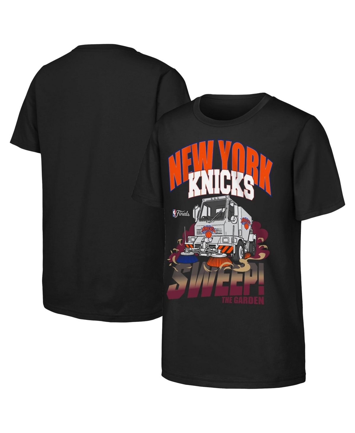 Outerstuff Big Boys' and Girls' Black New York Knicks Sweeper T-Shirt - Black