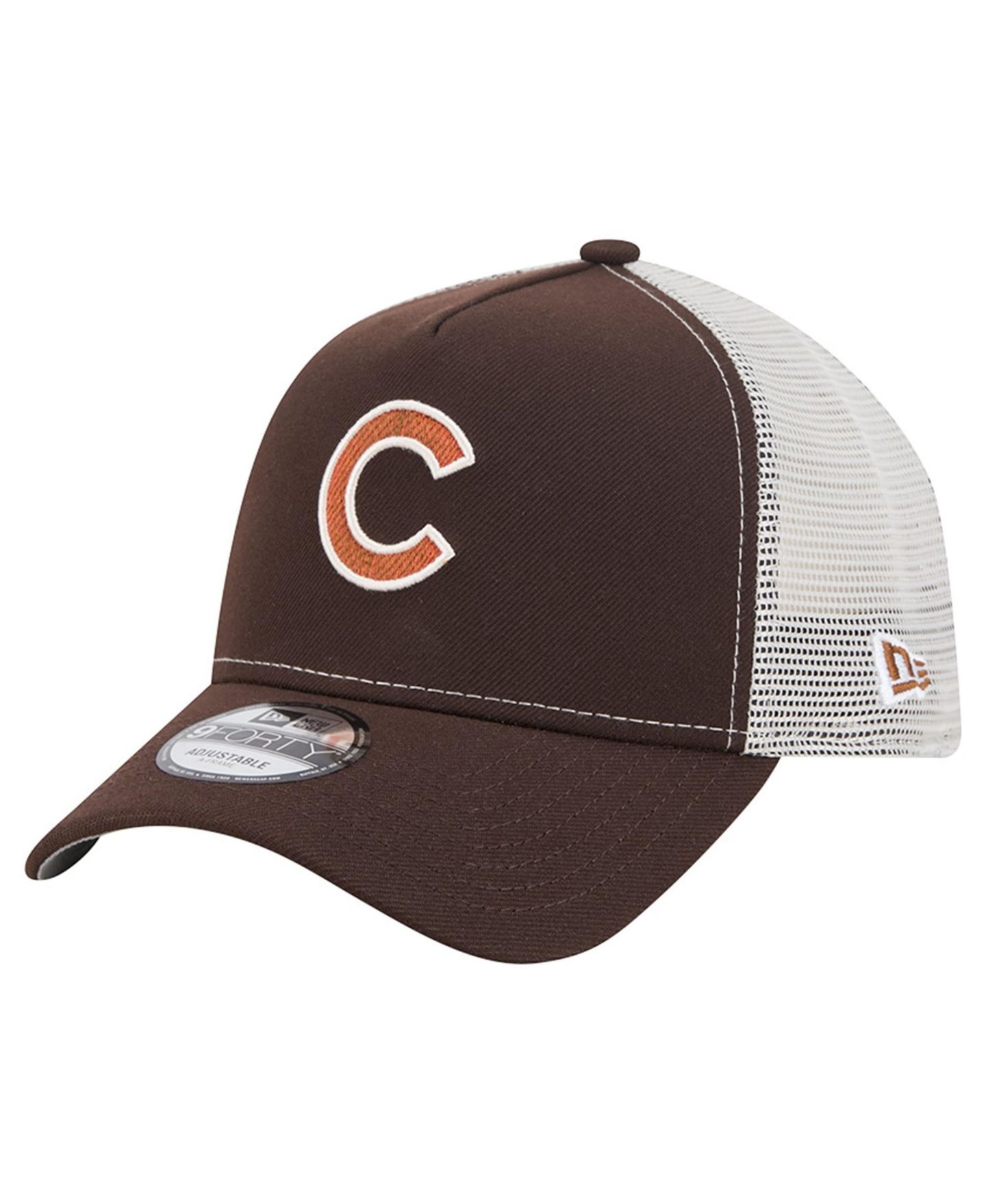 Мужская кепка New Era Brown Chicago Cubs Pumpkin Spice 9FORTY A-Frame Adjustable Trucker Hat — фото 3