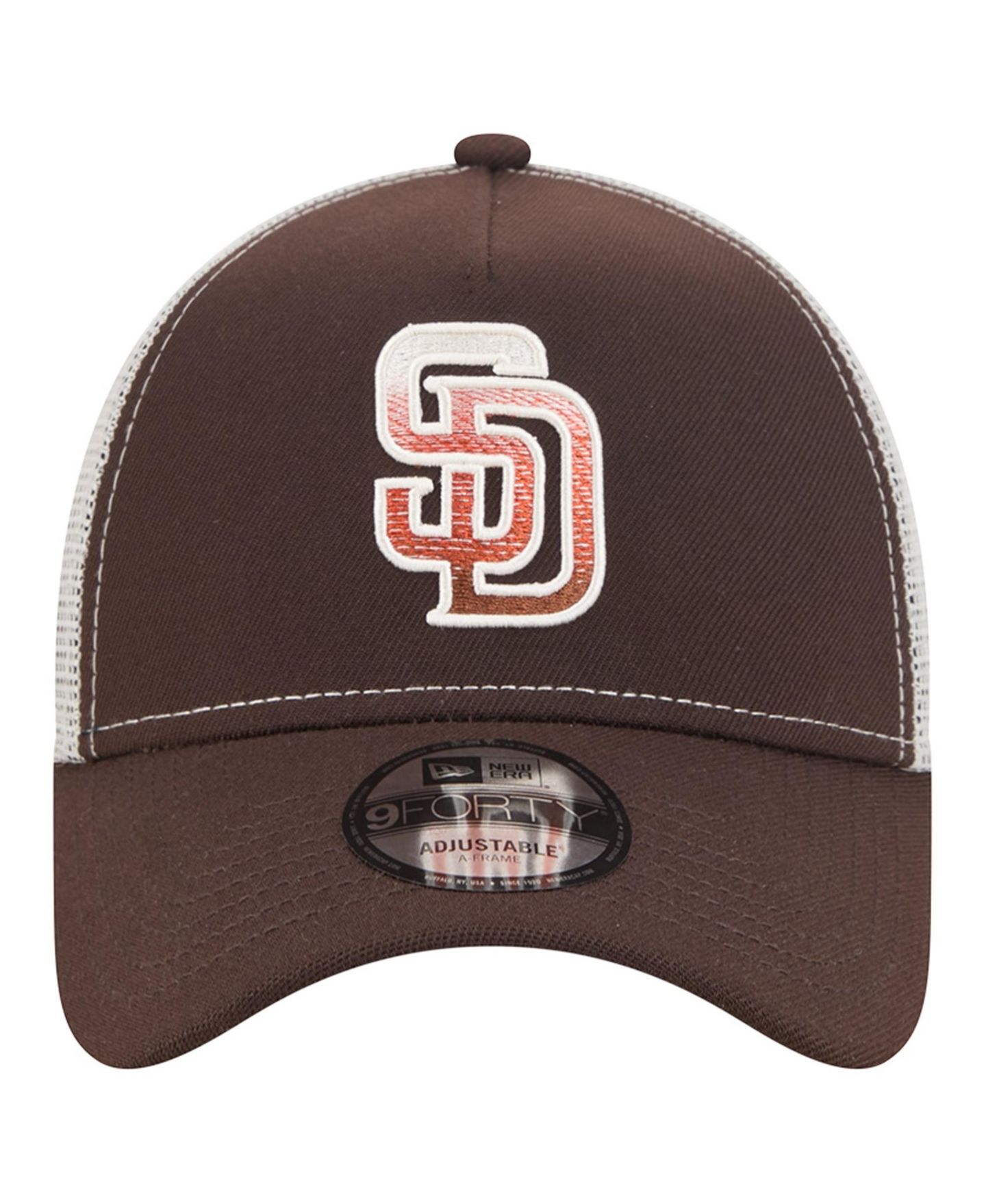 Мужская кепка New Era Brown San Diego Padres Pumpkin Spice 9FORTY A-Frame Adjustable Trucker Hat — фото 2