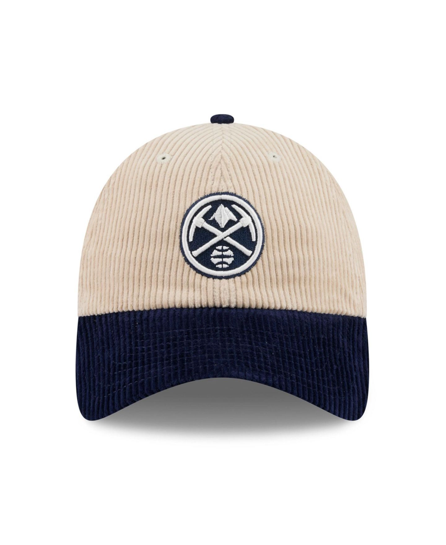 Мужская кепка New Era Cream/Navy Denver Nuggets Tonal Corduroy Casual Classic Adjustable Hat — фото 4