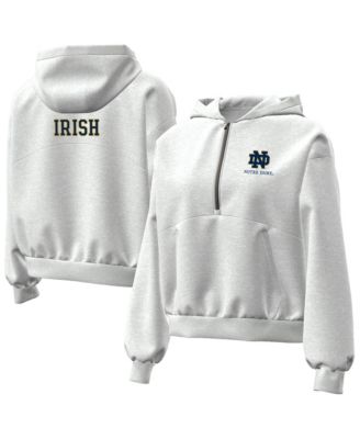 Women's Heather Gray Notre Dame Fighting Irish Icon Fleece Half-Zip Hoodie