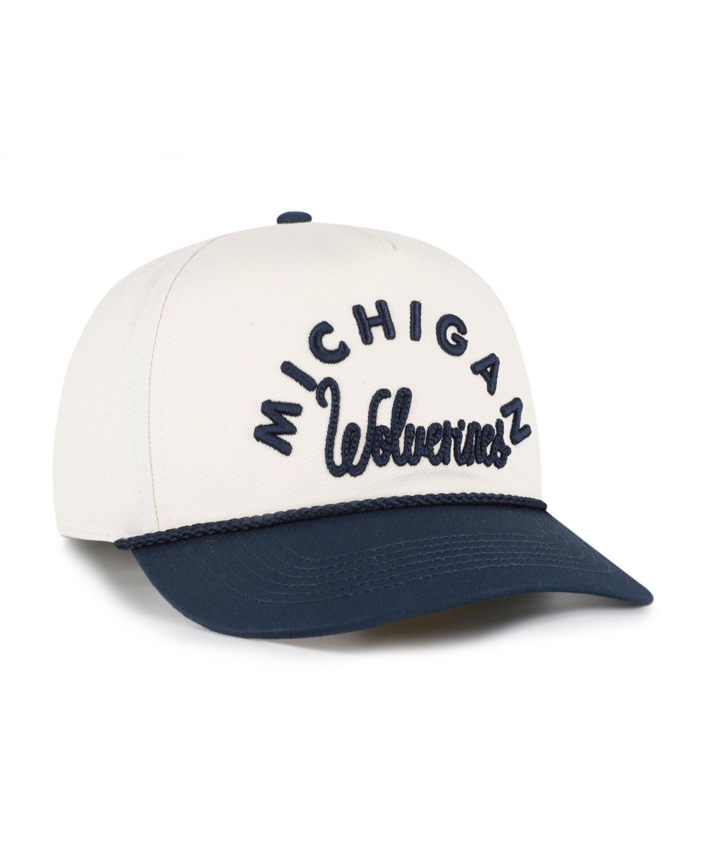Женская кепка '47 Brand Cream/Navy Michigan Wolverines Rope Script Hitch Adjustable Hat — фото 2
