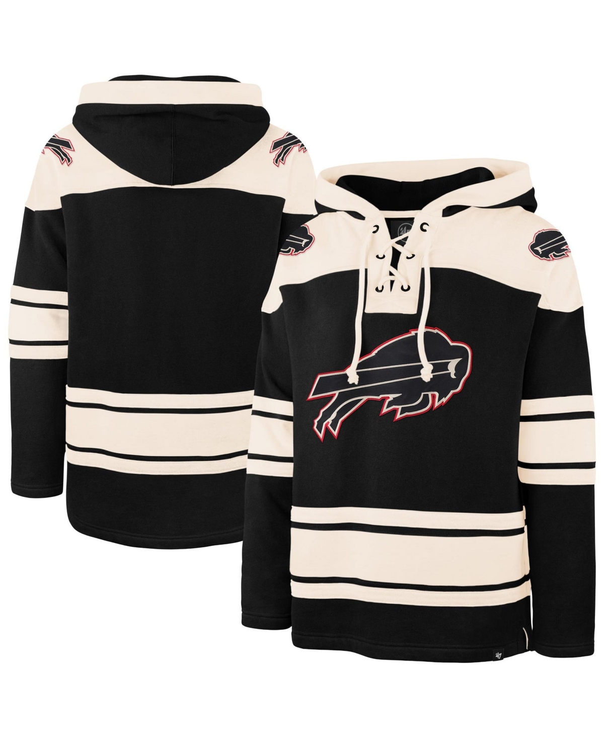 '47 Brand Men's Black Buffalo Bills Superior Lacer Hoodie