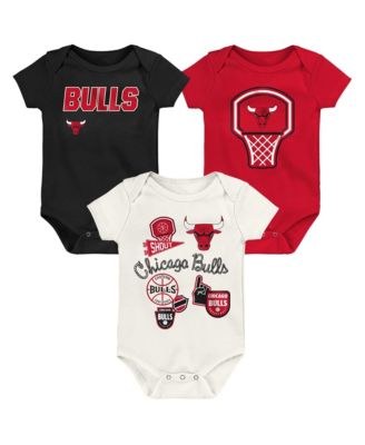 Baby Boys' and Girls' Chicago Bulls Littlest Player Bodysuit Set, 3-Pack 
