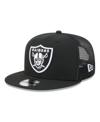 Men's Black/White Las Vegas Raiders 9FIFTY Snapback Trucker Hat