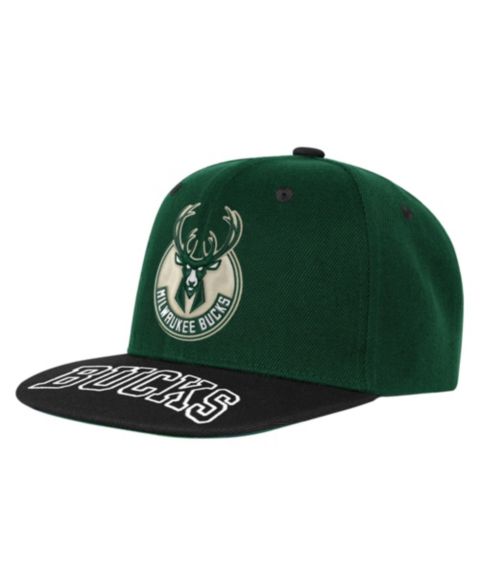 Детская кепка Outerstuff Hunter Green/Black Milwaukee Bucks Two-Tone Snapback Hat
