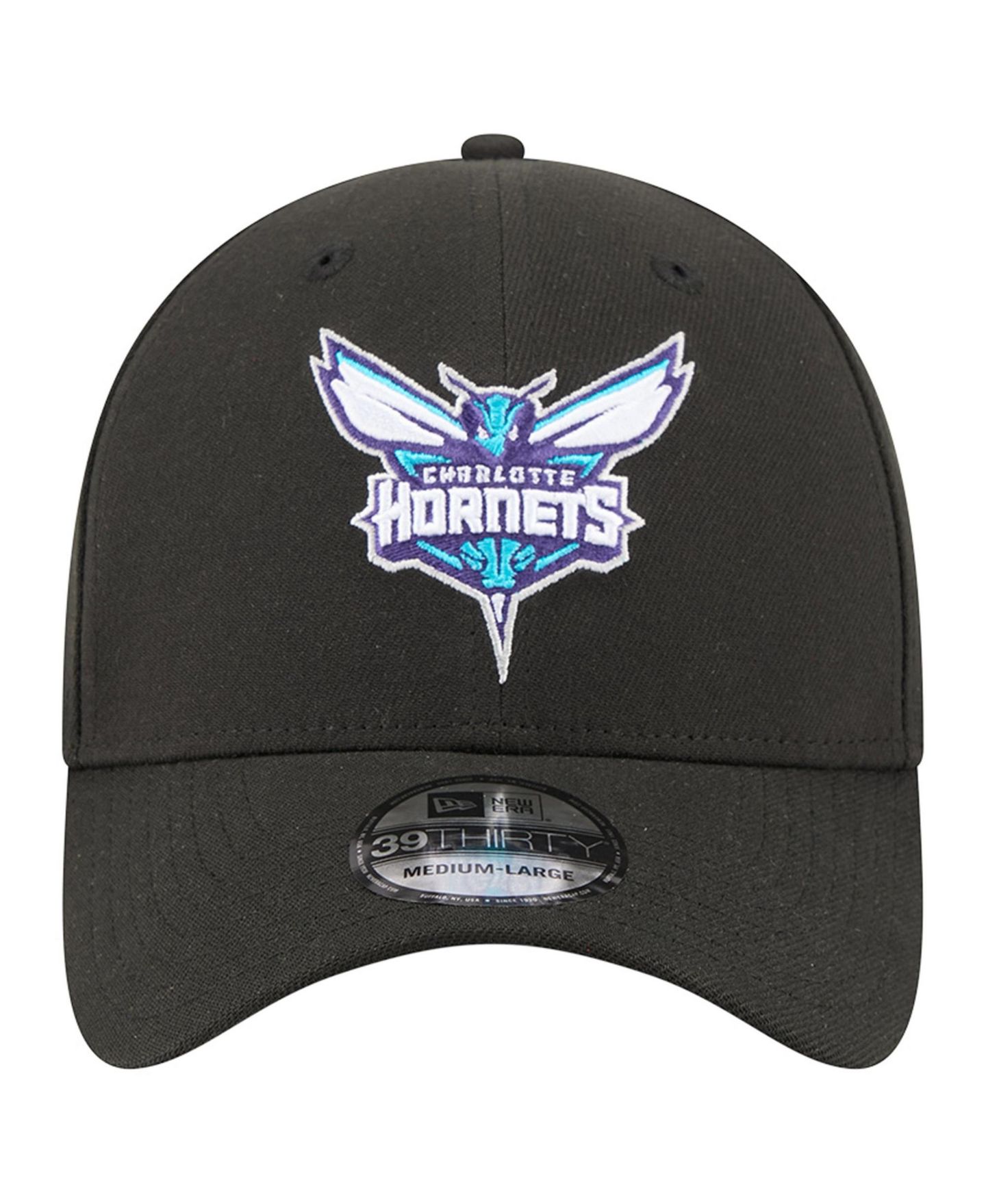 Мужская кепка New Era Black Charlotte Hornets 39THIRTY Flex Hat — фото 4