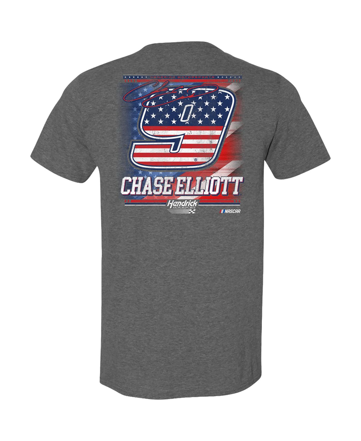 Мужская футболка Hendrick Motorsports Team Collection Heather Gray Chase Elliott Patriotic Name & Number — фото 3