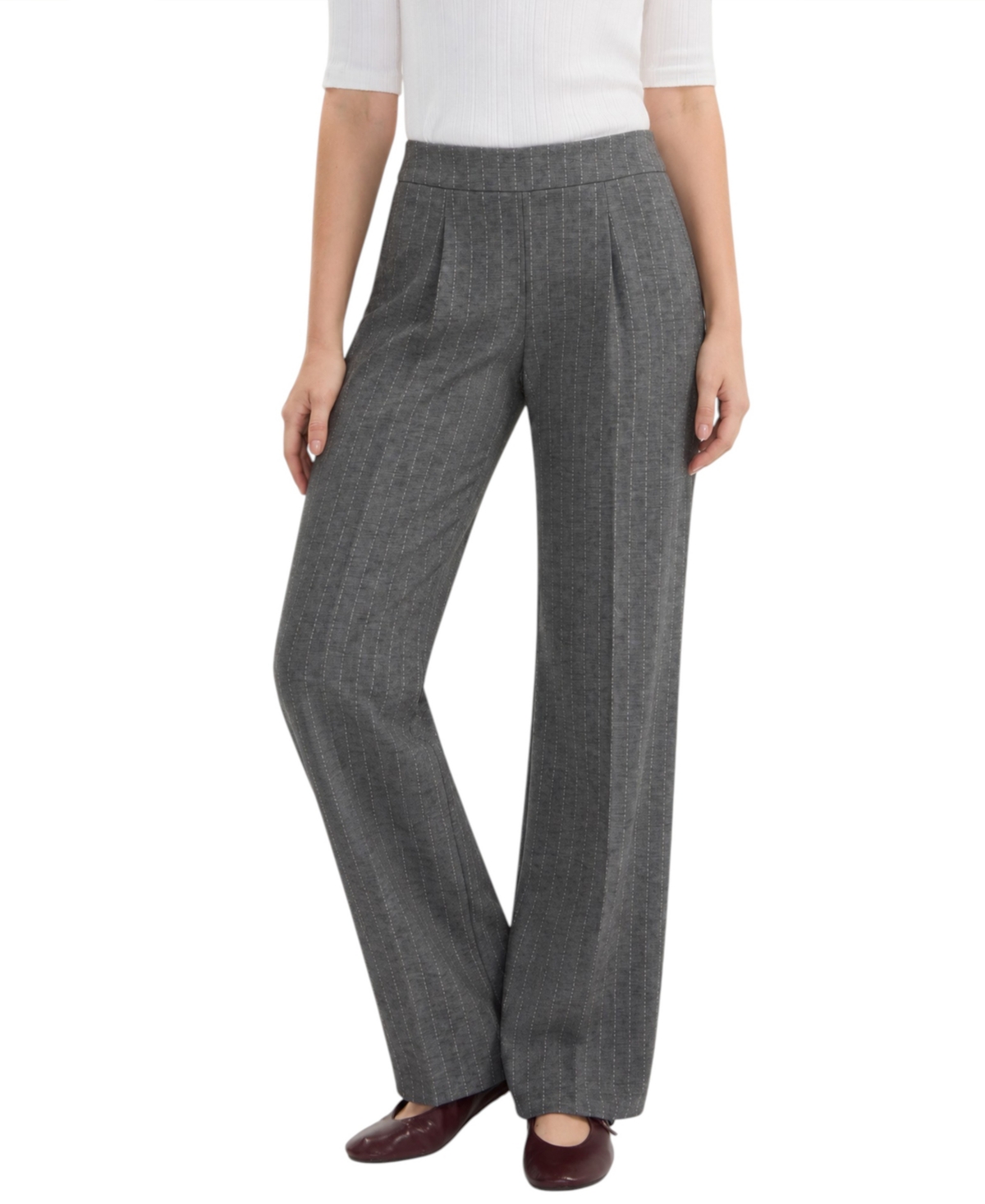 Liverpool Los Angeles Women's Mid-Rise Pull-On Wide Leg Pants