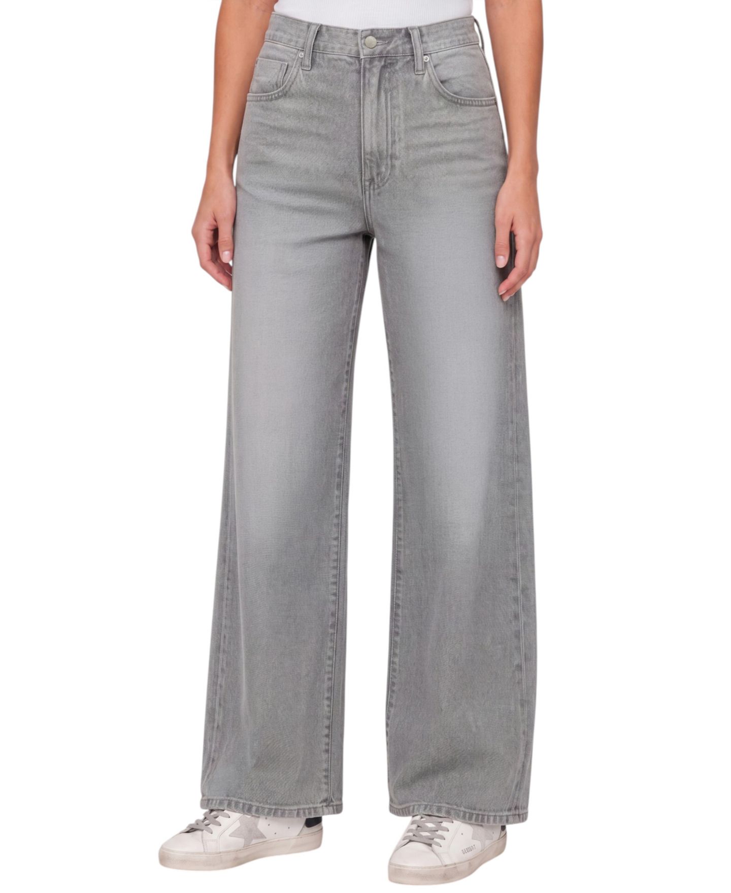 Женские джинсы Liverpool Los Angeles Stride High-Rise Wide-Leg Denim, цвет: Пыльный серый — фото 1