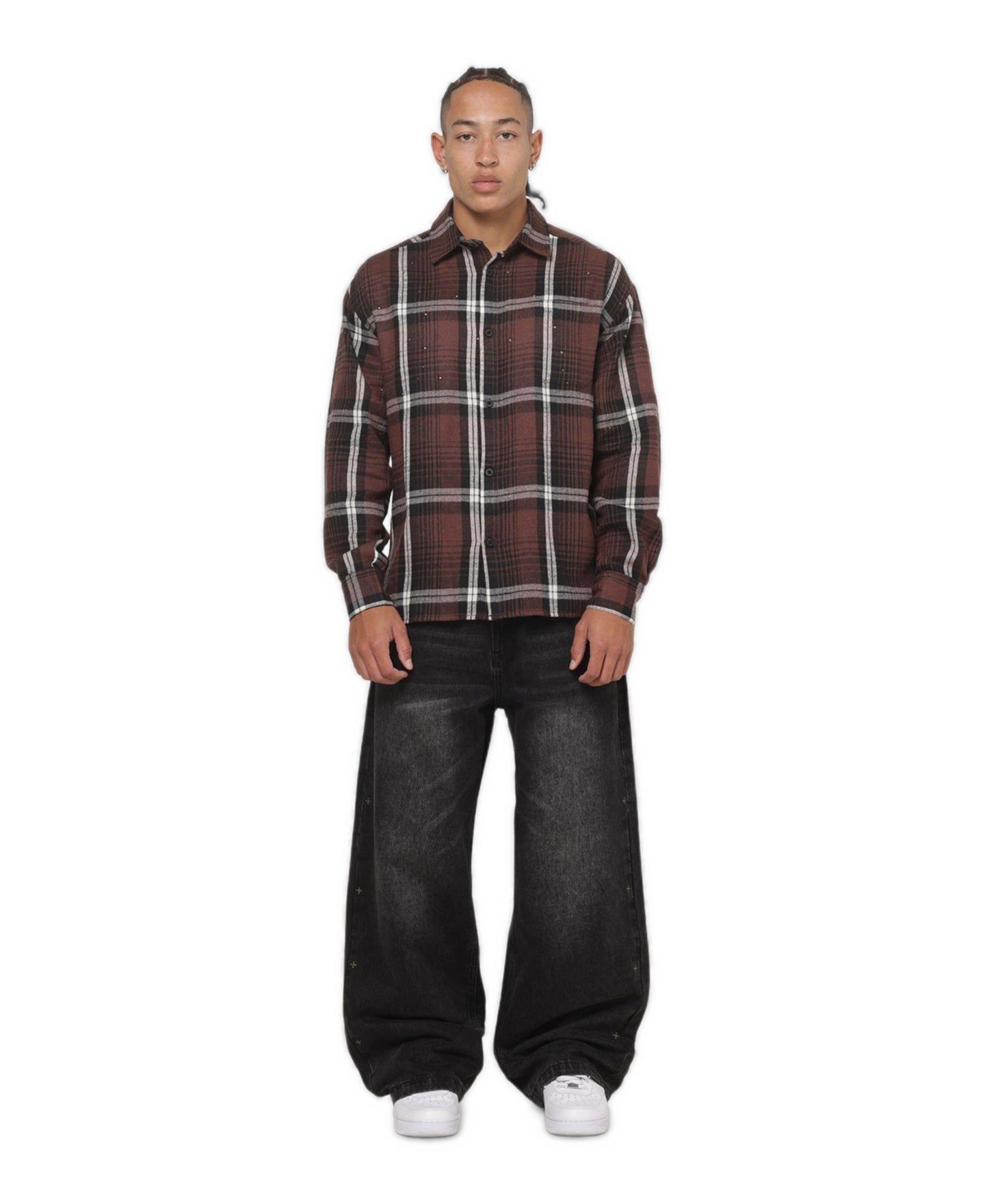 Мужская рубашка SAINT MORTA Medici Plaid Point Collar Long Sleeve — фото 2