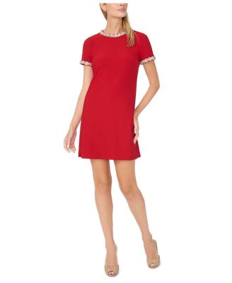 Women's Sequin Princess Seams Short-Sleeve Dress