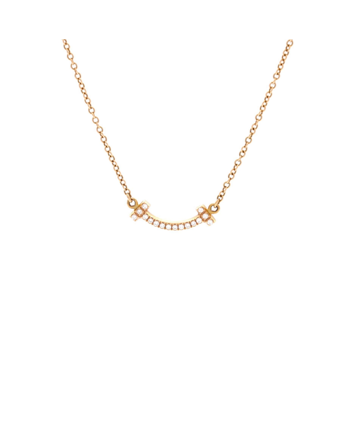 Pre-Owned Tiffany and Co T Smile Pendant Necklace
