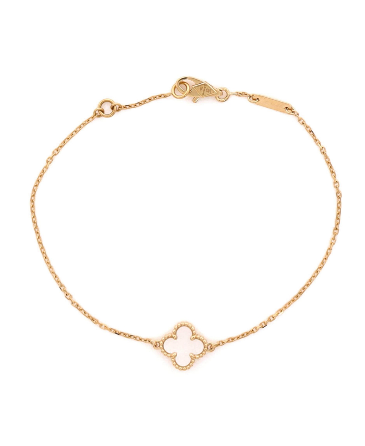 Pre-Owned Van Cleef & Arpels Sweet Alhambra Mother-of-Pearl Bracelet in 18K Yellow Gold - 18k yellow gold
