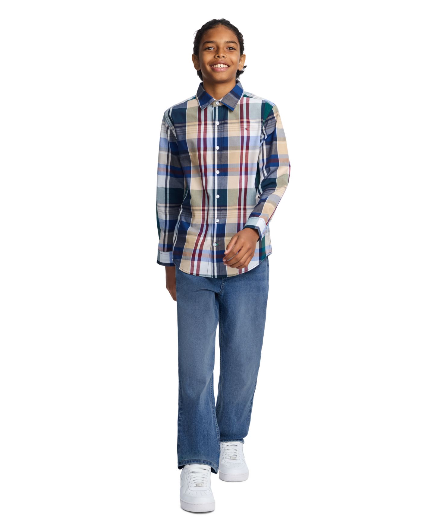 Рубашка Tommy Hilfiger Plaid Long-Sleeve Shirt для мальчиков, цвет: June Bug — фото 3