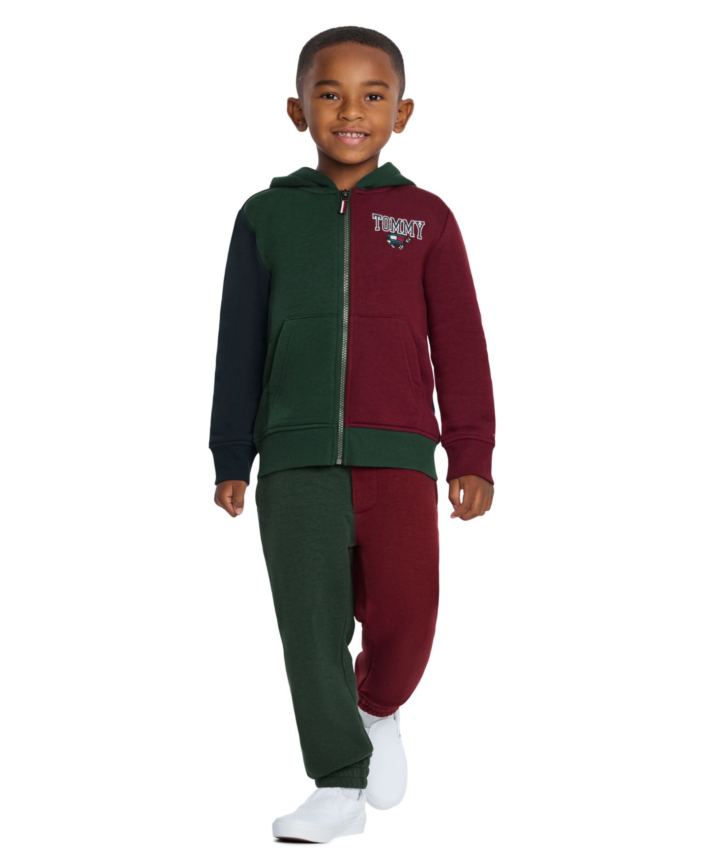 Худи Tommy Hilfiger Multi Mascot Graphic-Print Kangaroo-Pocket Zip для мальчиков, цвет: June Bug — фото 2
