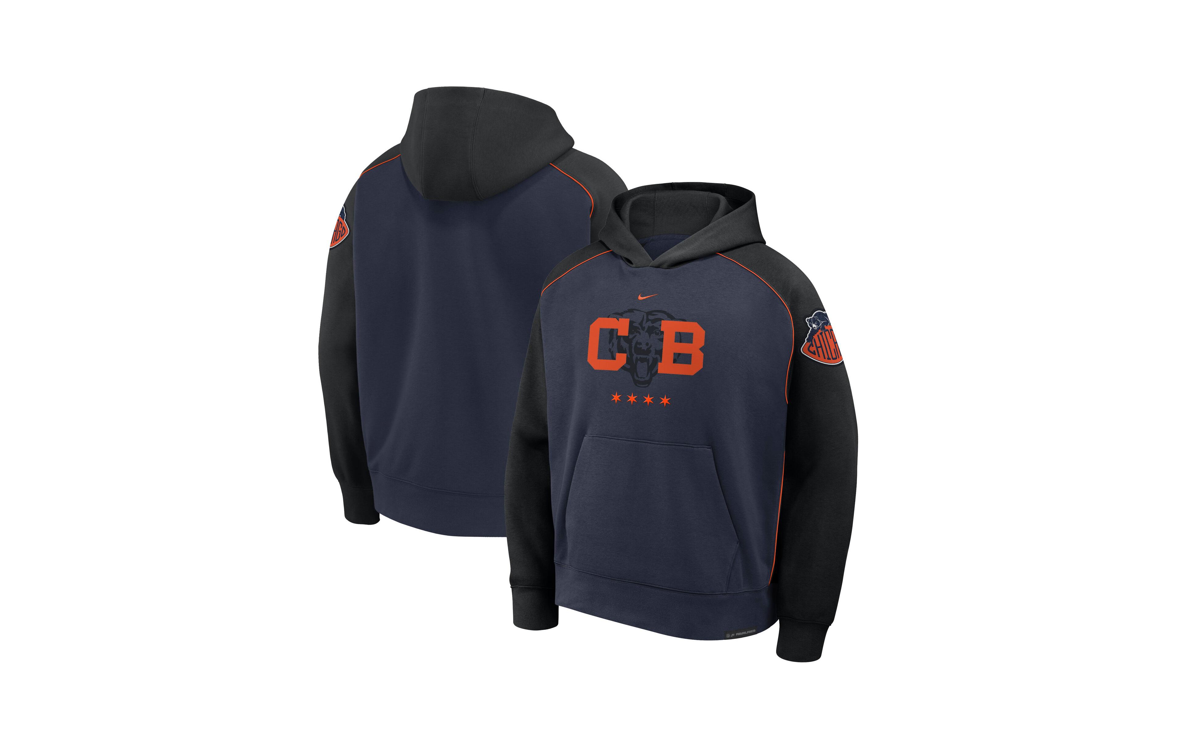 Nike Men's Navy/ Black Chicago Bears 2026 Rivalries Collection Air Pullover Hoodie