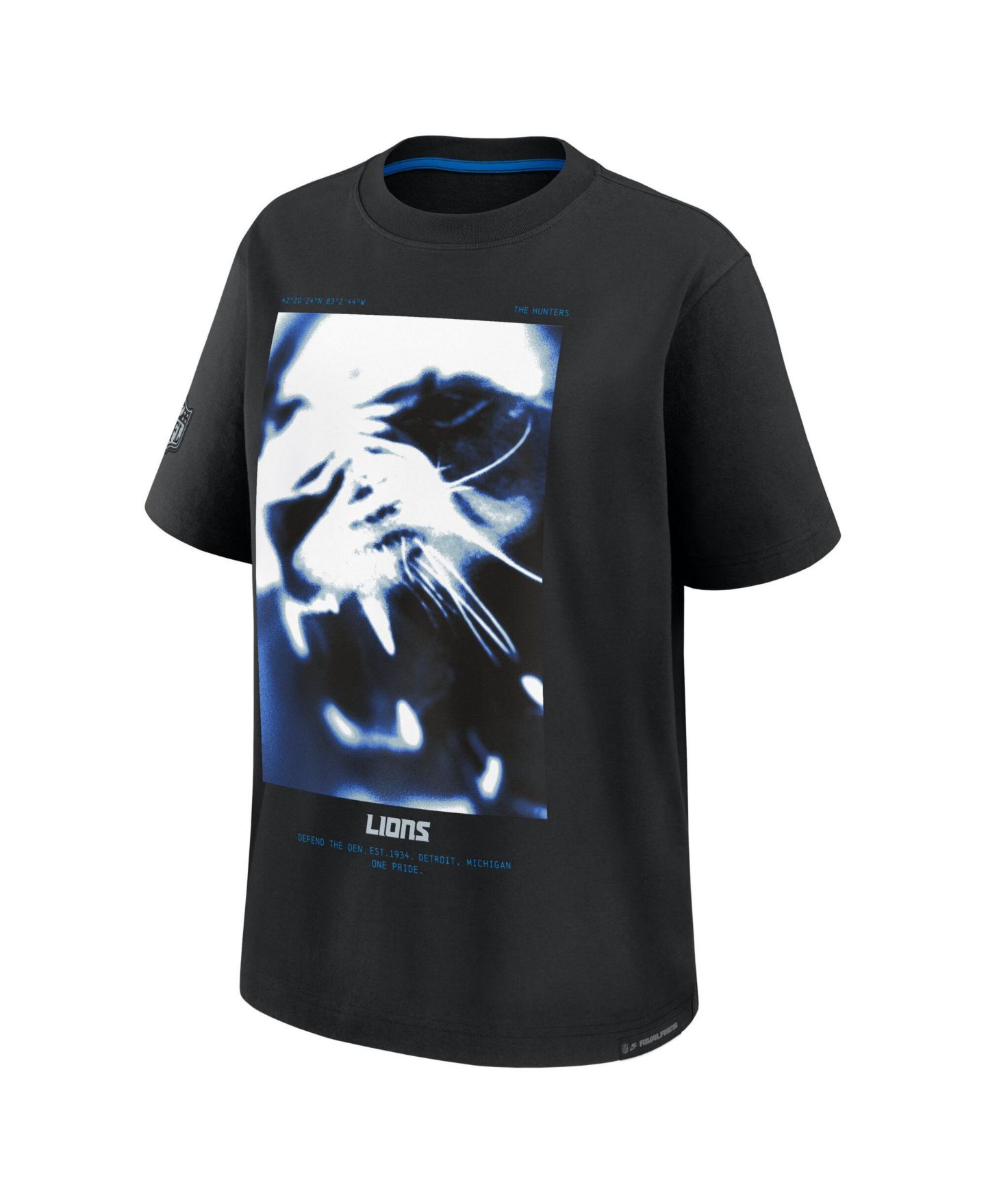 Мужская футболка Nike Black Detroit Lions 2026 Rivalries Collection Boyfriend — фото 2