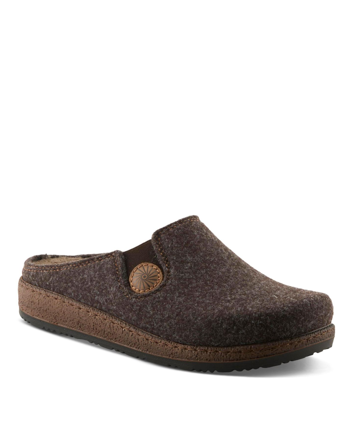 Женские сандалии Flexus Cozily with Faux Fur Padded Lining Slide Clog, цвет: Тёмный коричневый — фото 3