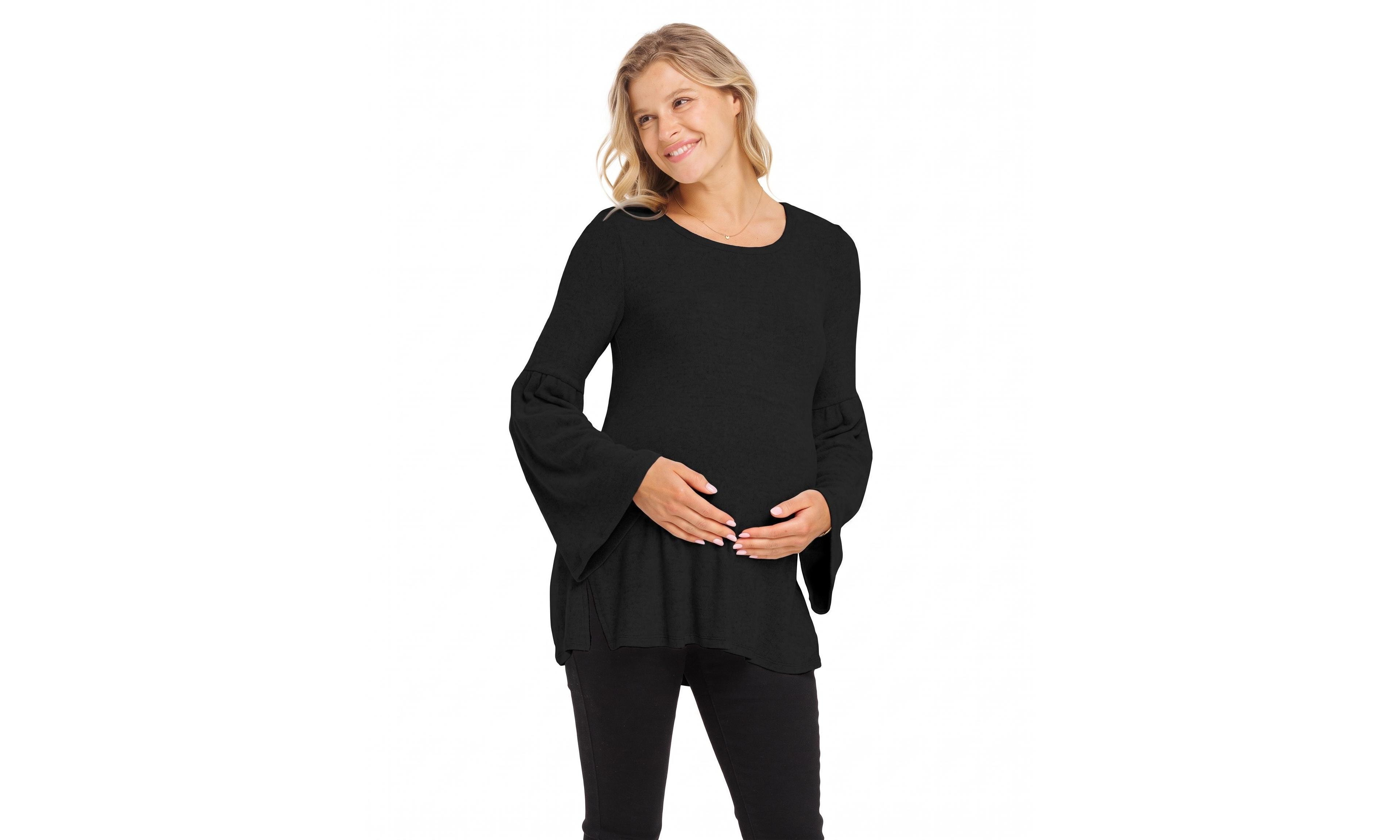 Hello Miz Women's Round Neck Bell Sleeve Top