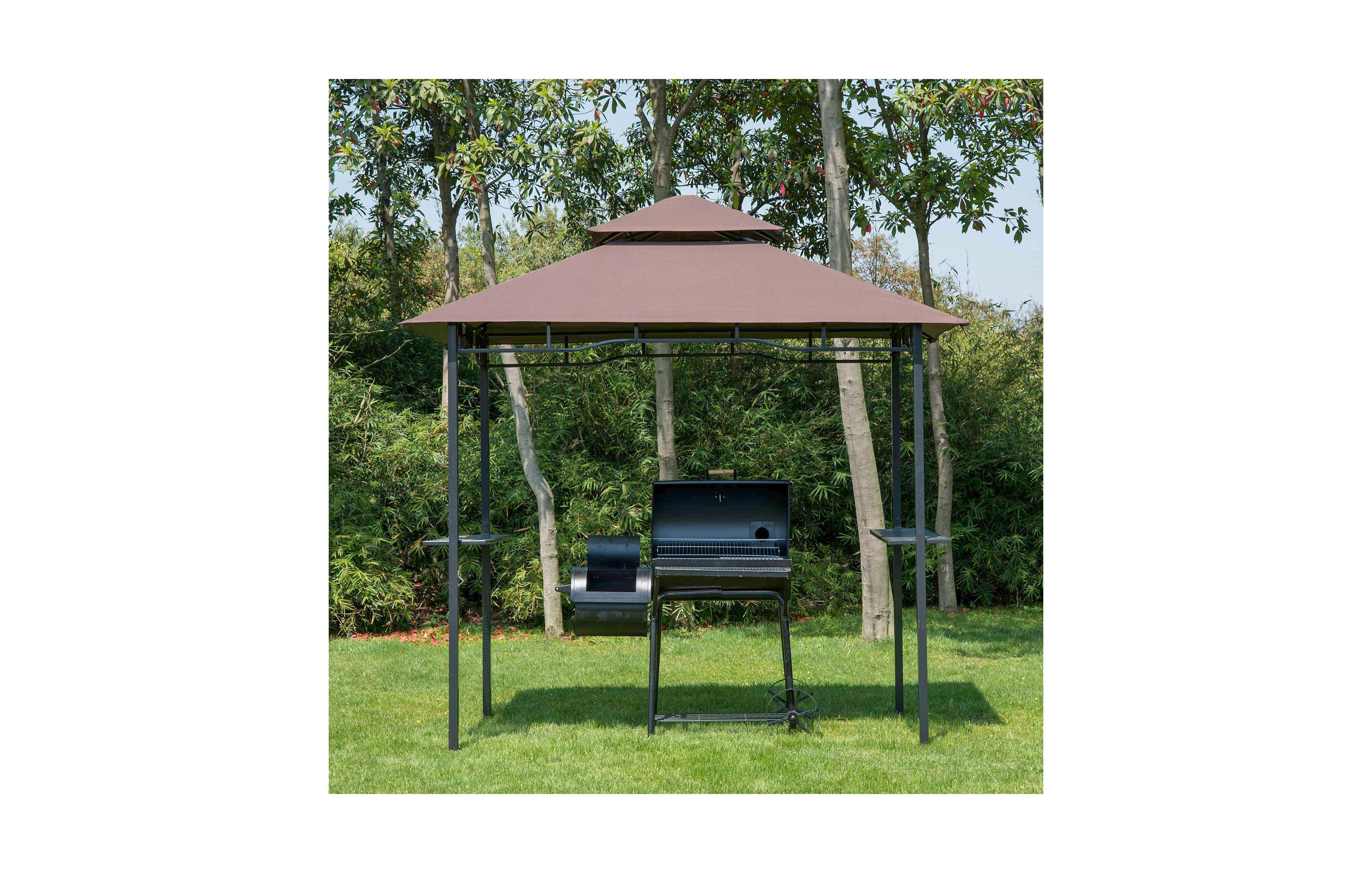 Sevorley Camping Tent / Party Tent, Coffee, Steel, Polyester Construction, Double layered canopy cover provides enhanced
