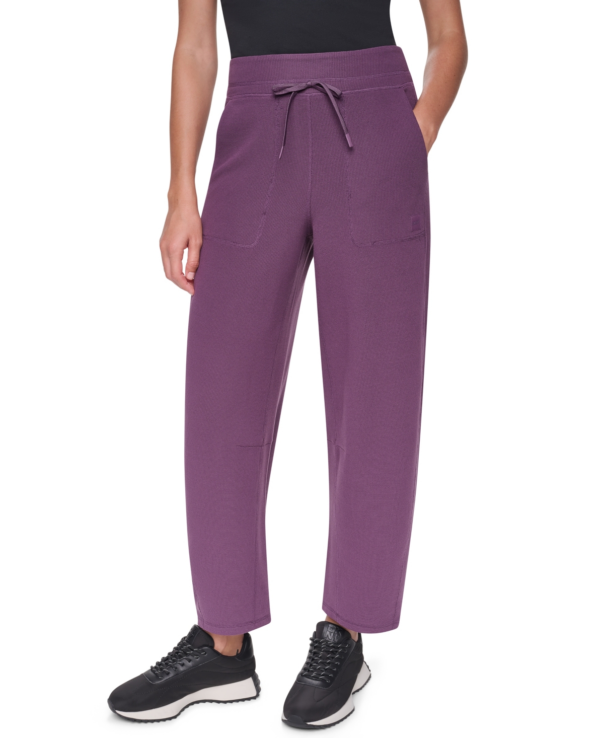 Dkny Sport Women's Transcend Thermal High-Waist Barrel-Leg Pants - Plum Jewel