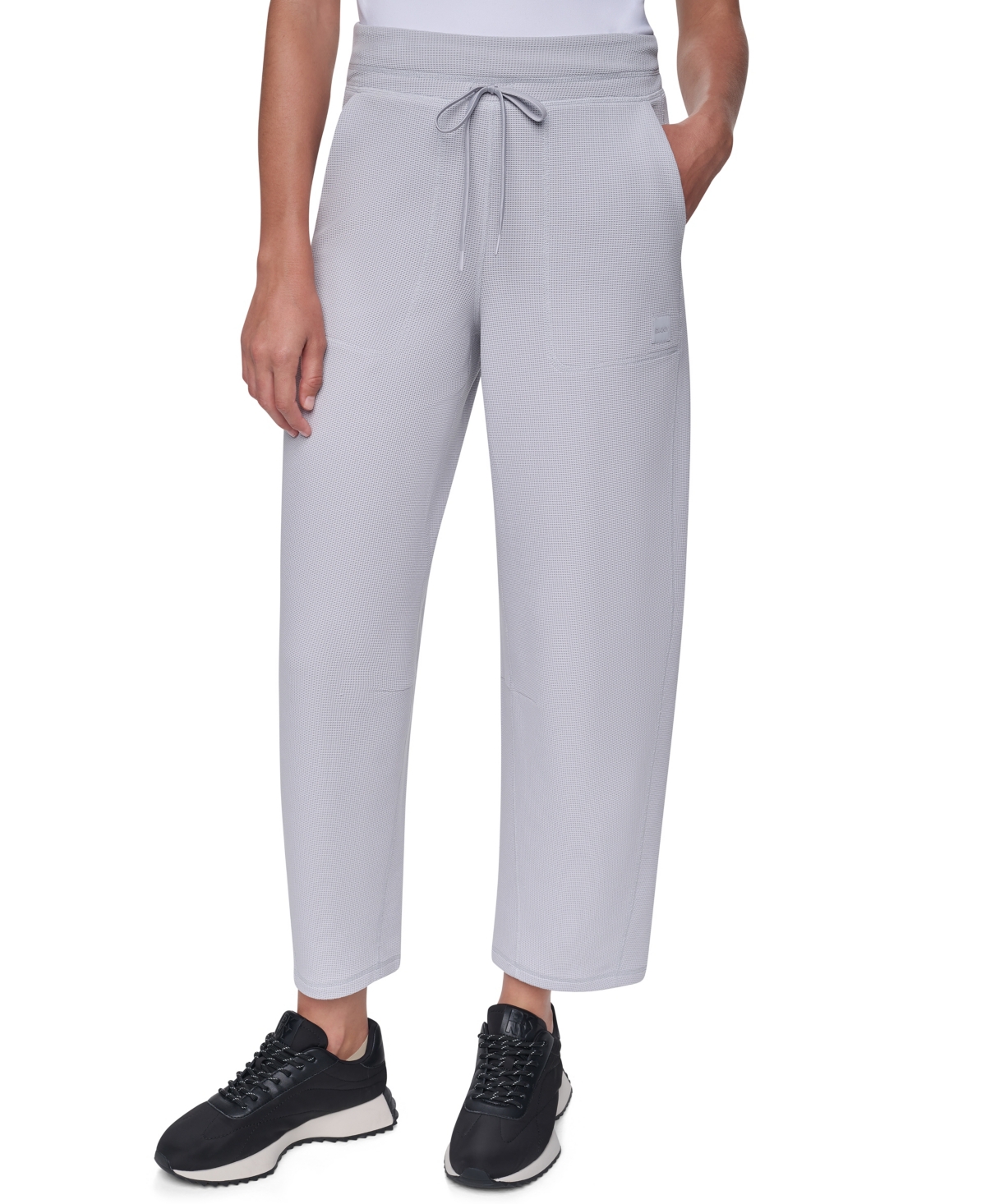 Dkny Sport Women's Transcend Thermal High-Waist Barrel-Leg Pants - Zinc
