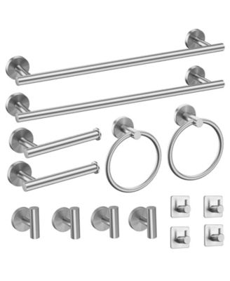 14 Bathroom Hardware Set 304 Stainless Steel Towel Rack Kit 16"
