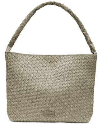 San Antonio Woven Leather Hobo Handbag