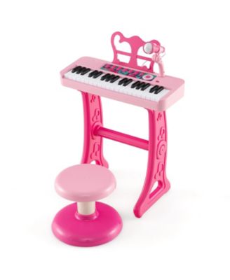 37-Key Kids Piano Keyboard with Microphone and Stool, 4-Piece Set, Ages 3+