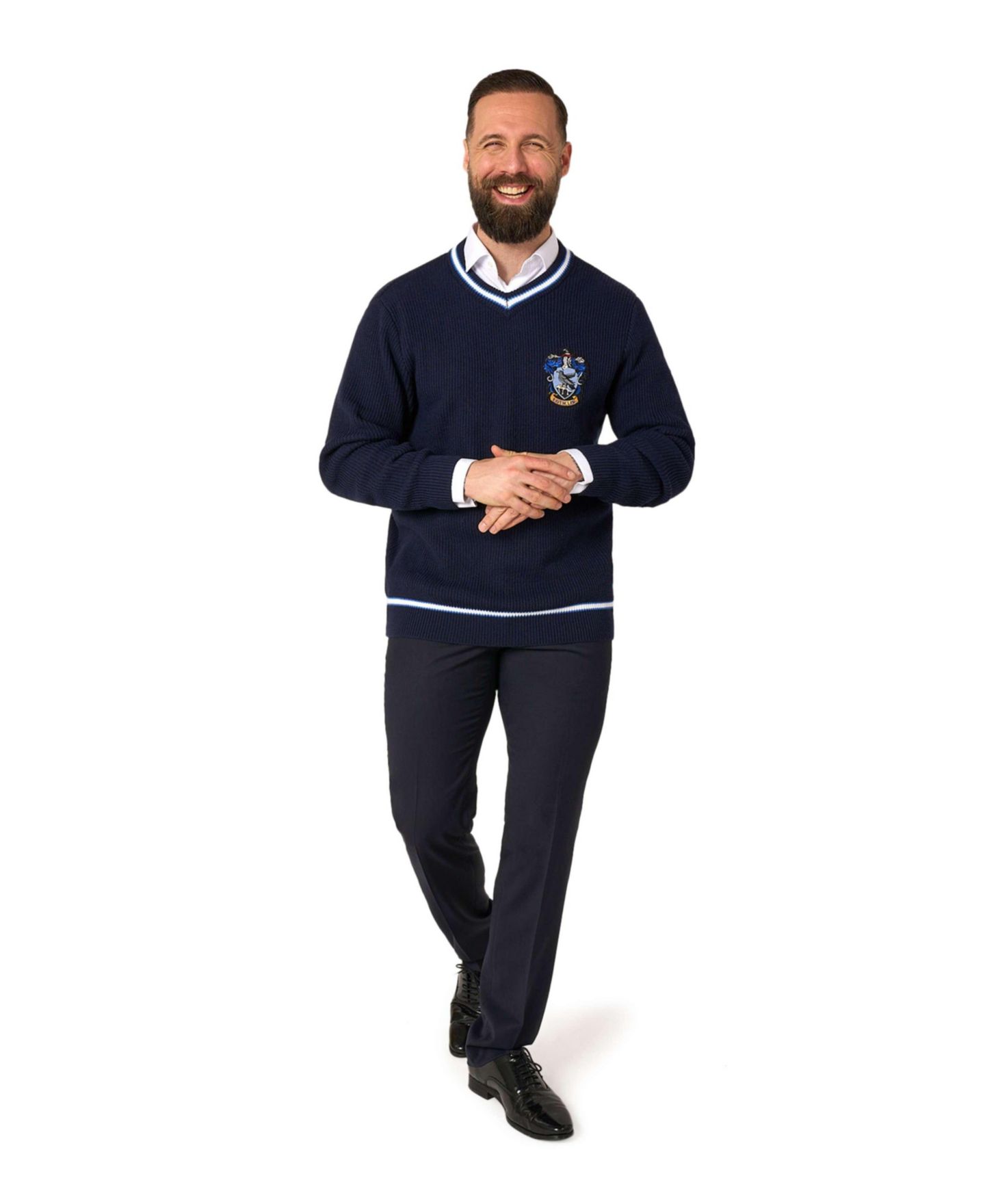 Мужской свитер OppoSuits Ravenclaw V-Neck Long-Sleeve Sweater, цвет: Синий — фото 3