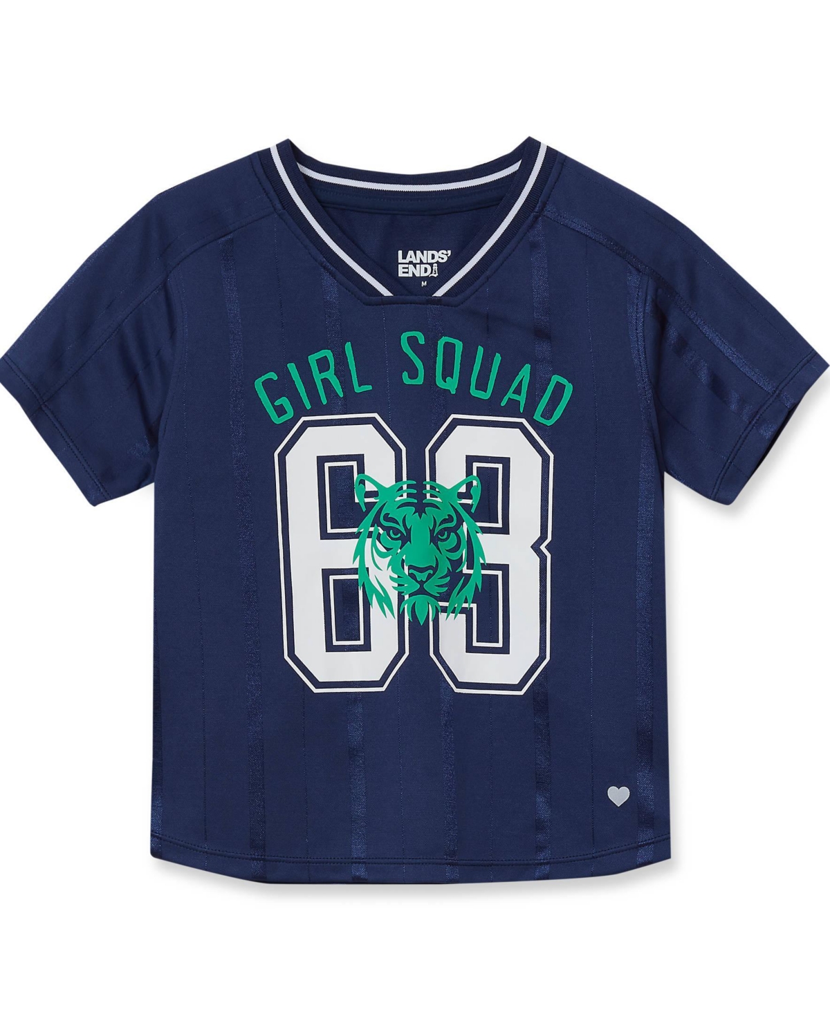 Lands' End Girls (Xs-xl) Short Sleeve Soccer Jersey Top