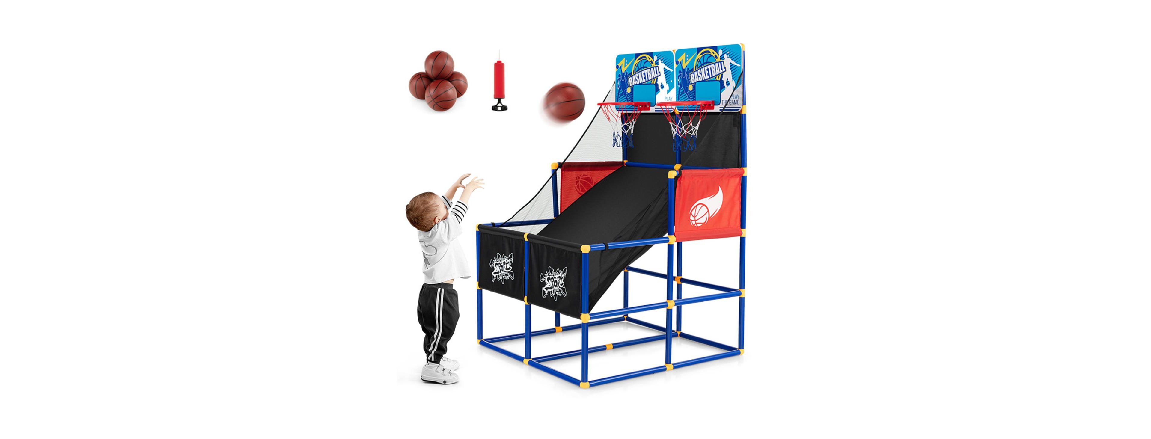 Sevorley Dual Shot Kids Basketball Arcade Game with 2 Backboards, 2-Player, Ages 3+