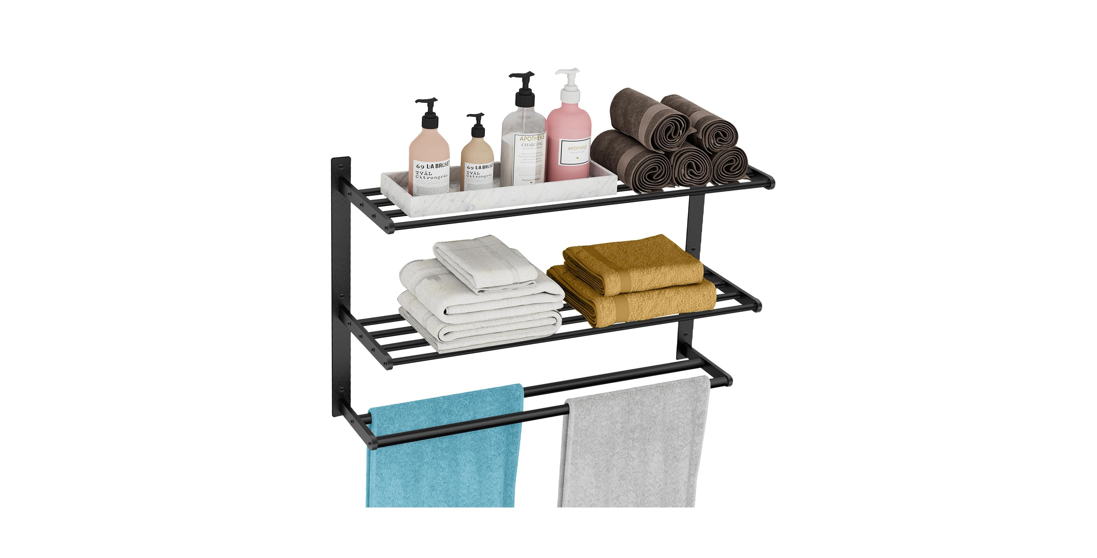 Cyqbd 24 Inch Towel Racks Bathroom Hardware Wall-mount 3Tier