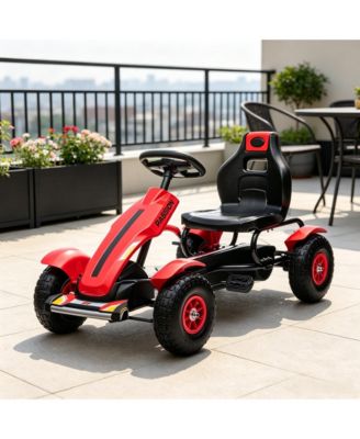 Adjustable-Seat Pedal Go Kart with Handbrake & Reverse, 110 lbs, Ages 5-12