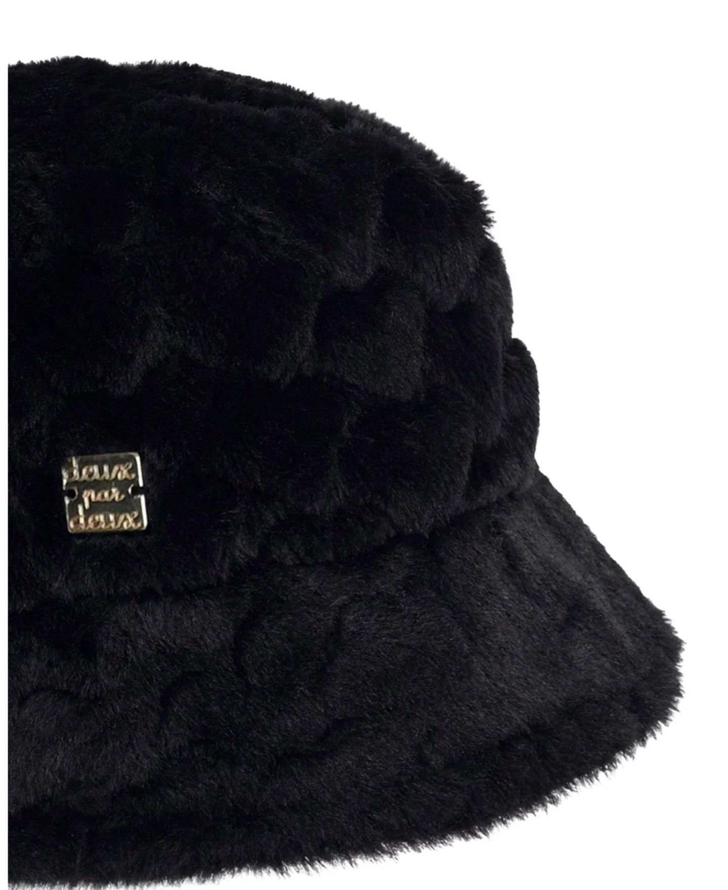 Панама Deux par Deux Faux Fur Bucket Hat для девочек, цвет: Чёрный — фото 6