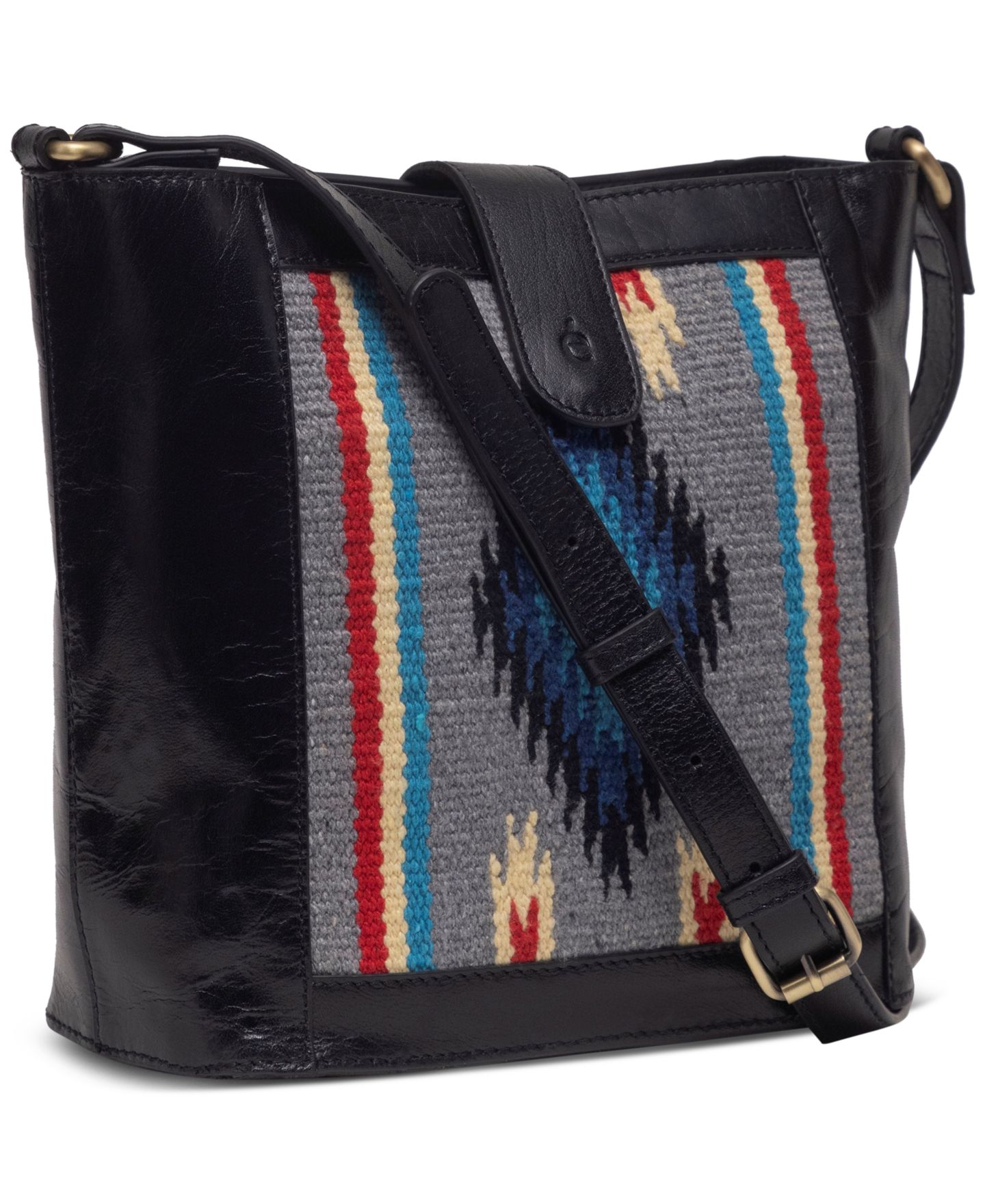 Женская сумка Ecotorie Dunlap Aztec-Inspired Leather Crossbody, цвет: Чёрный — фото 4