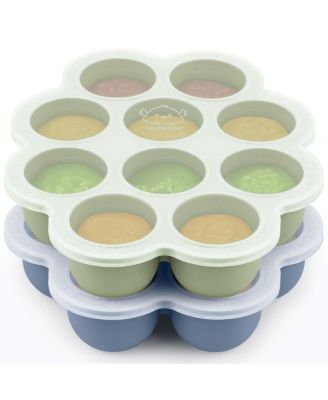 Prep Silicone Baby Food Freezer Tray with Clip-on Lid, 2oz x 10, 2-Pack