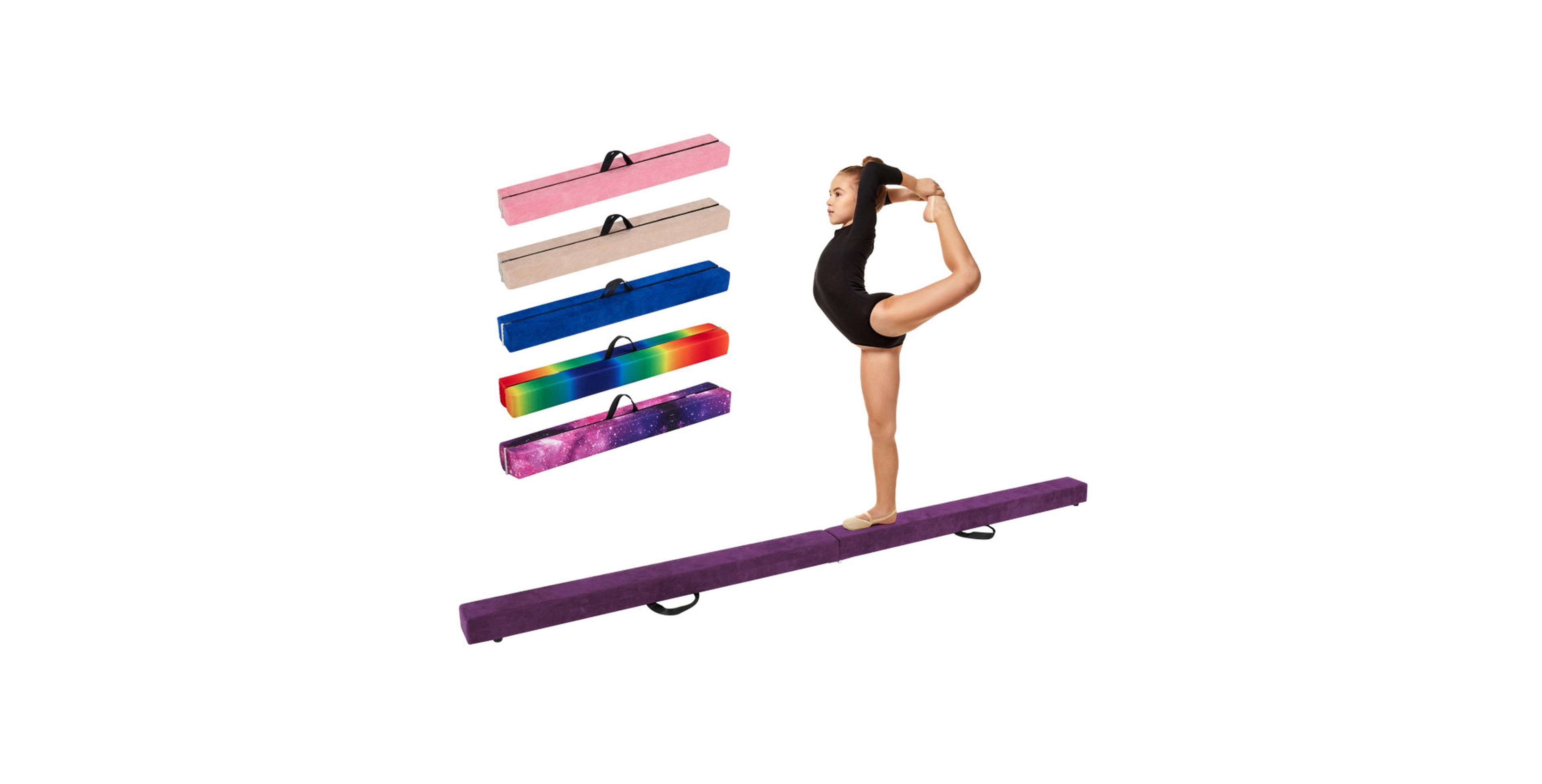 Sugift 9 Ft Folding Gymnastics Balance Beam with Anti-Slip Base