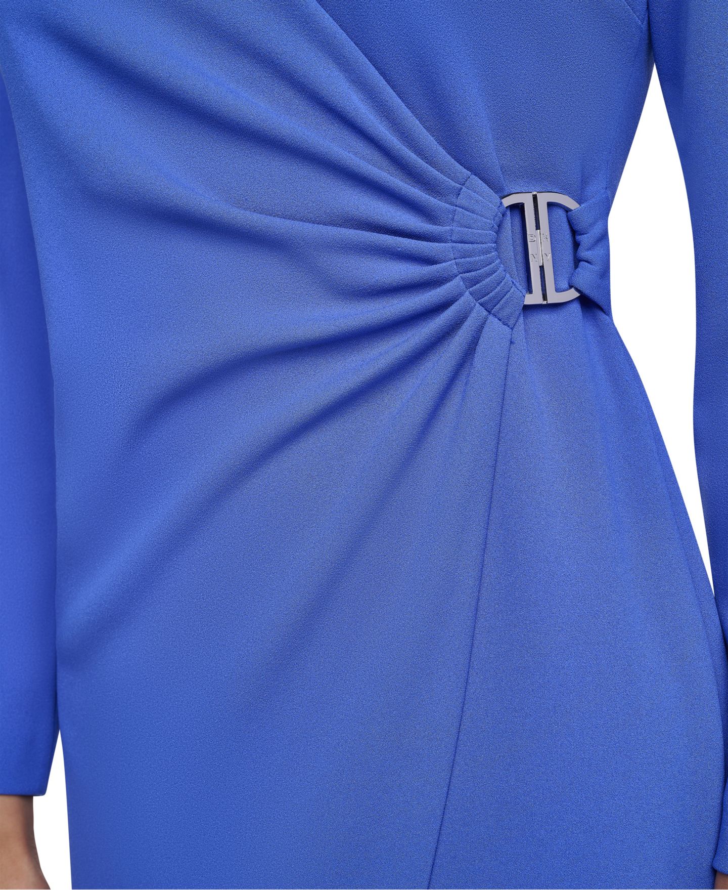 Женское платье DKNY Long-Sleeve Faux-Wrap Knee-Length, цвет: Delphinium — фото 6