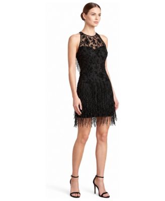 Women's Beaded Mini Dress with Fringe