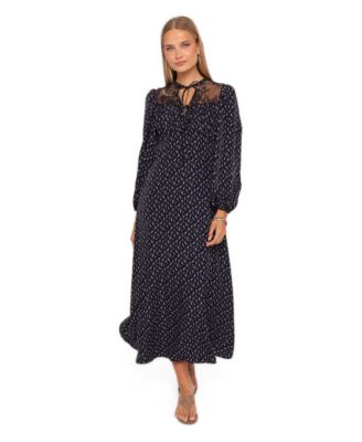 Women's Tillie High Tie-Neck Lace Maxi Dress
