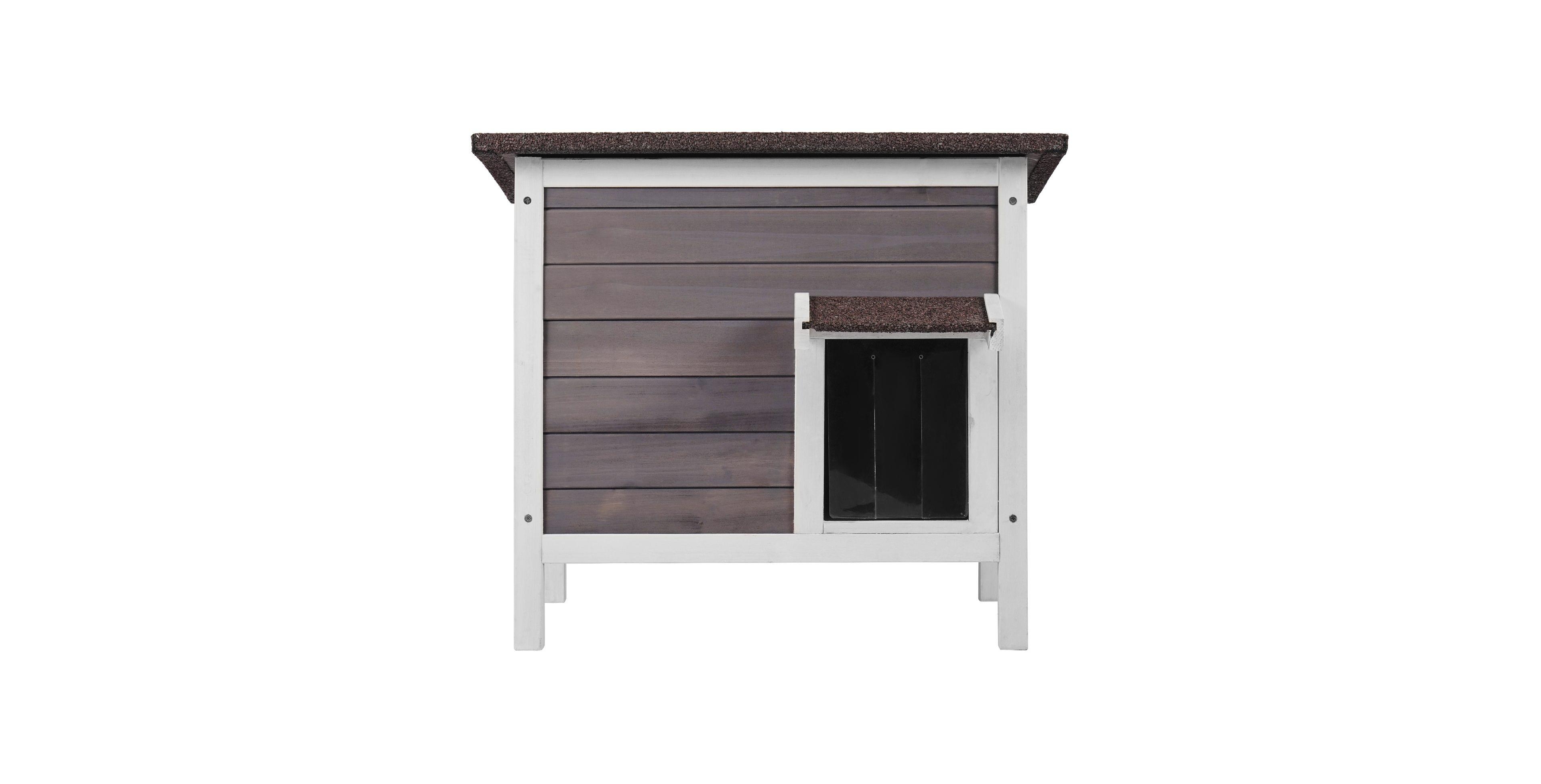 Sugift Weatherproof Wooden Outdoor Cat Shelter with Insulated Foam Walls
