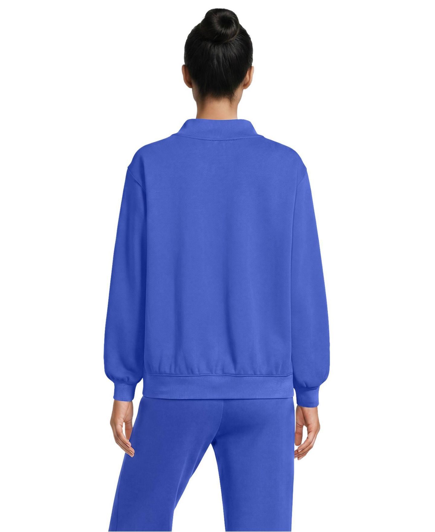 Женская толстовка Lands' End Serious Sweats Long-Sleeve Mock-Neck, цвет: Синий — фото 2