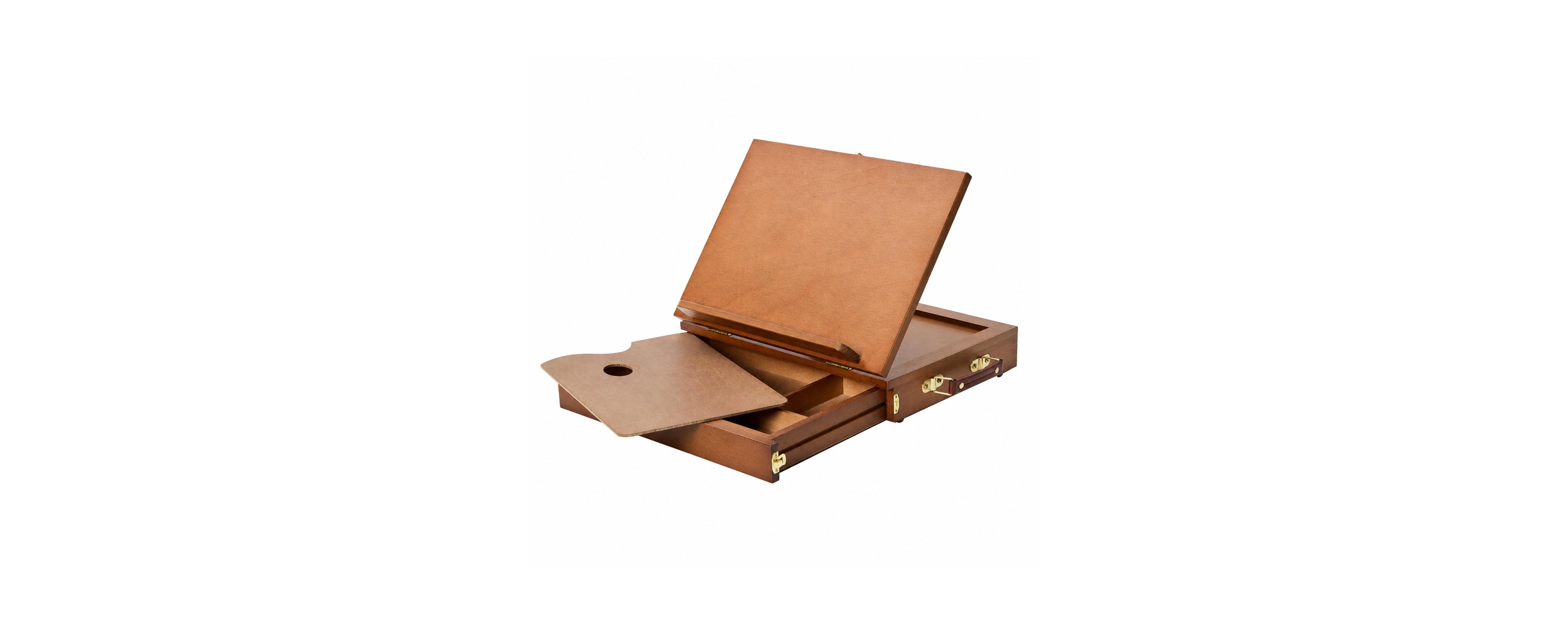 Aeelike Solid Beechwood Tabletop Easel With Divided Storage Drawer Adjustable Angles Portable Art Stand