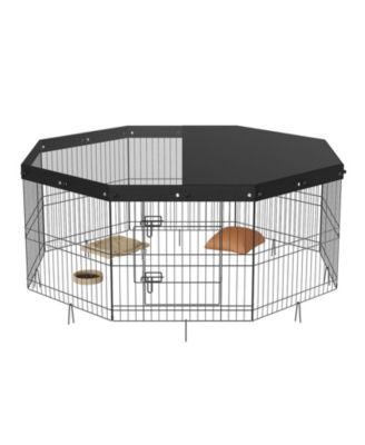24-Inch Foldable Metal Dog Exercise Pen with Top Cover