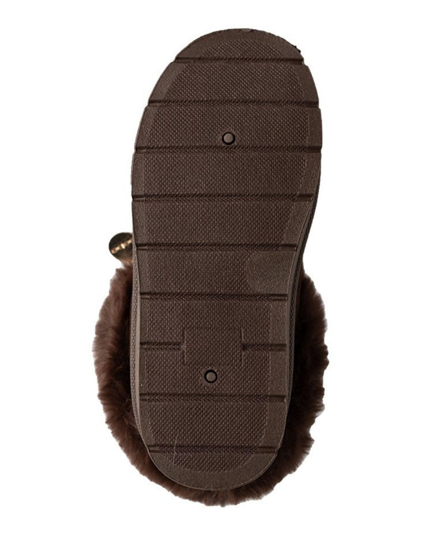 Тапочки Bebe Memory Foam Faux Fur Slippers для девочек, цвет: Тёмный коричневый — фото 7