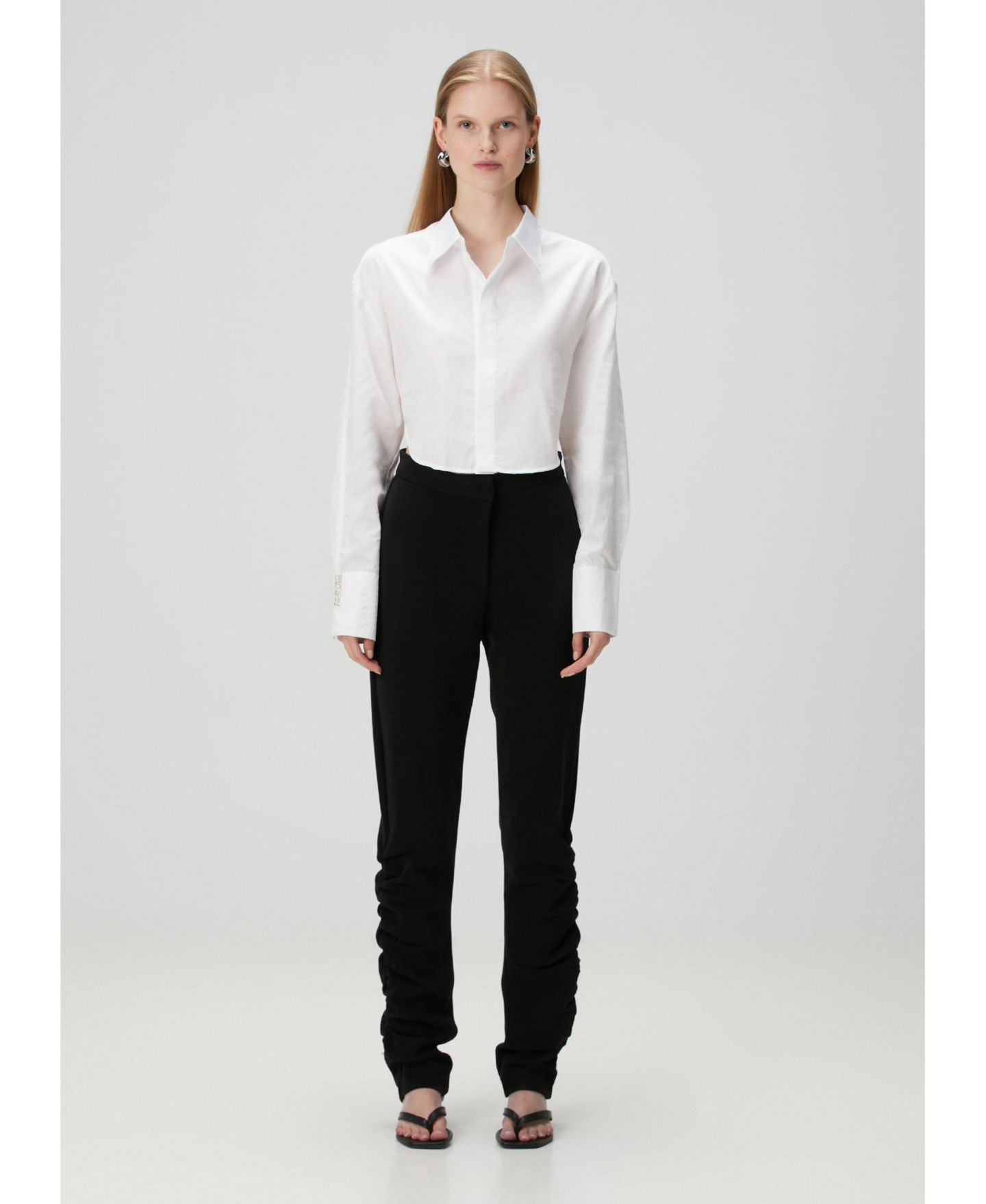Женский топ PCFG Long-Sleeve Adjustable Tie-Back Crop, цвет: Белый — фото 5