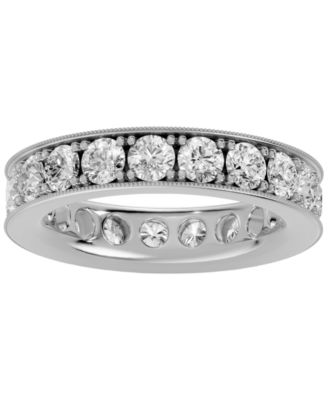 Diamond Round-Cut Full Eternity Band Milgrain Ring (3 ct. t.w.) in 14k White, Yellow, Rose Gold or Platinum
