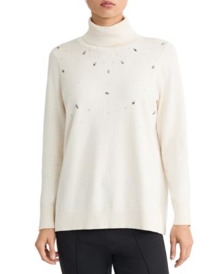 Women's Embellished Long-Sleeve Turtleneck Sweater